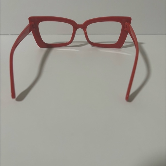 Bold Red Rectangular Eyeglasses - Picture 4 of 6